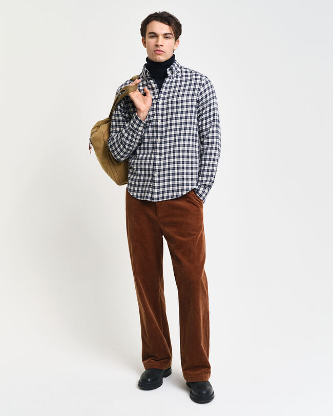 Regular fit ternet flannelskjorte