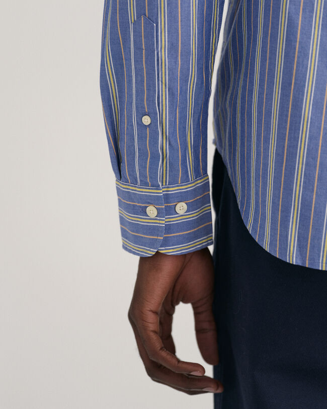 Regular fit poplin skjorte med striber