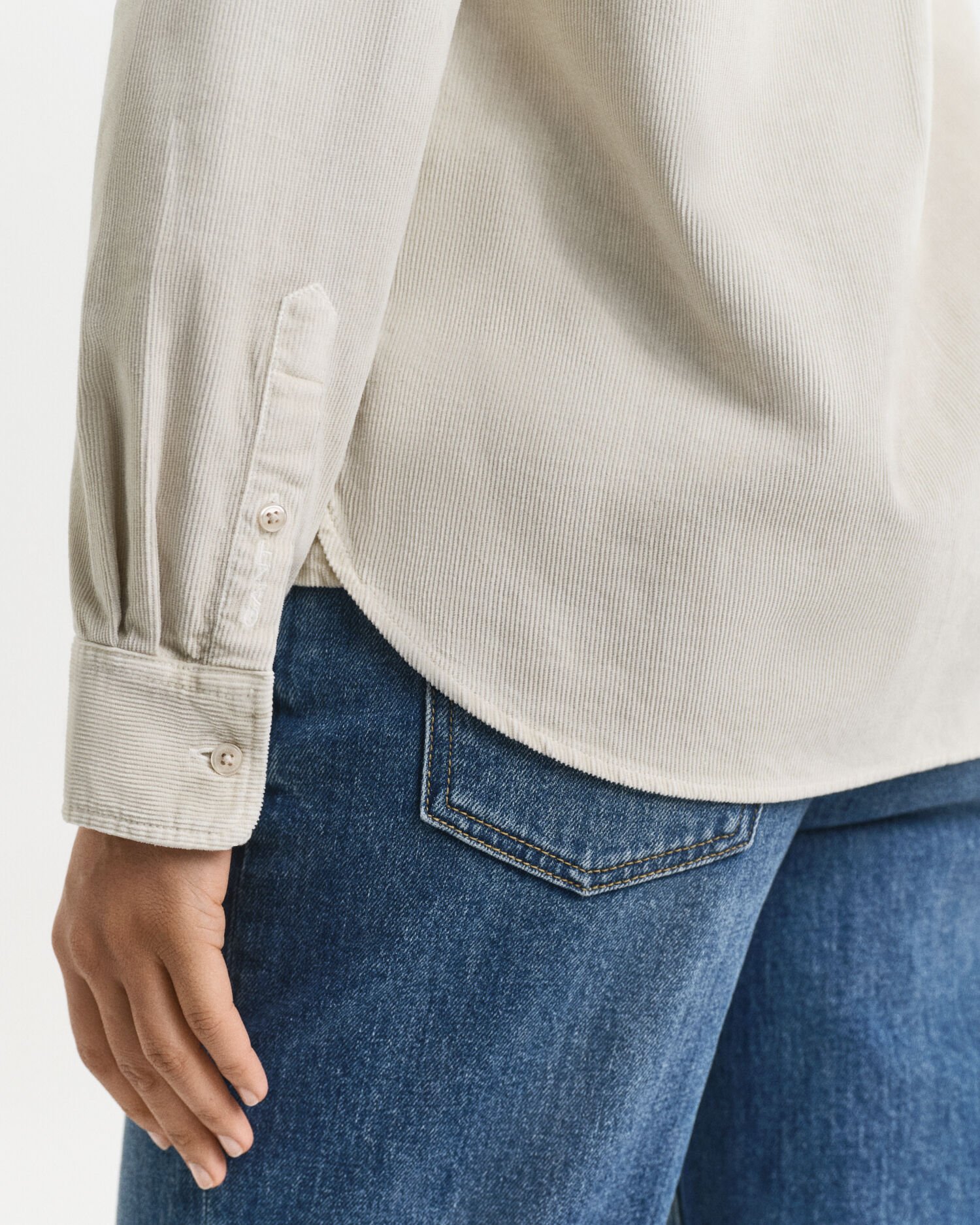 Regular fit skjorte af jernbanefløjl