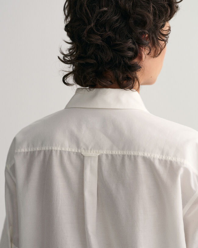 Relaxed fit bomuldssilkeskjorte med korte &aelig;rmer