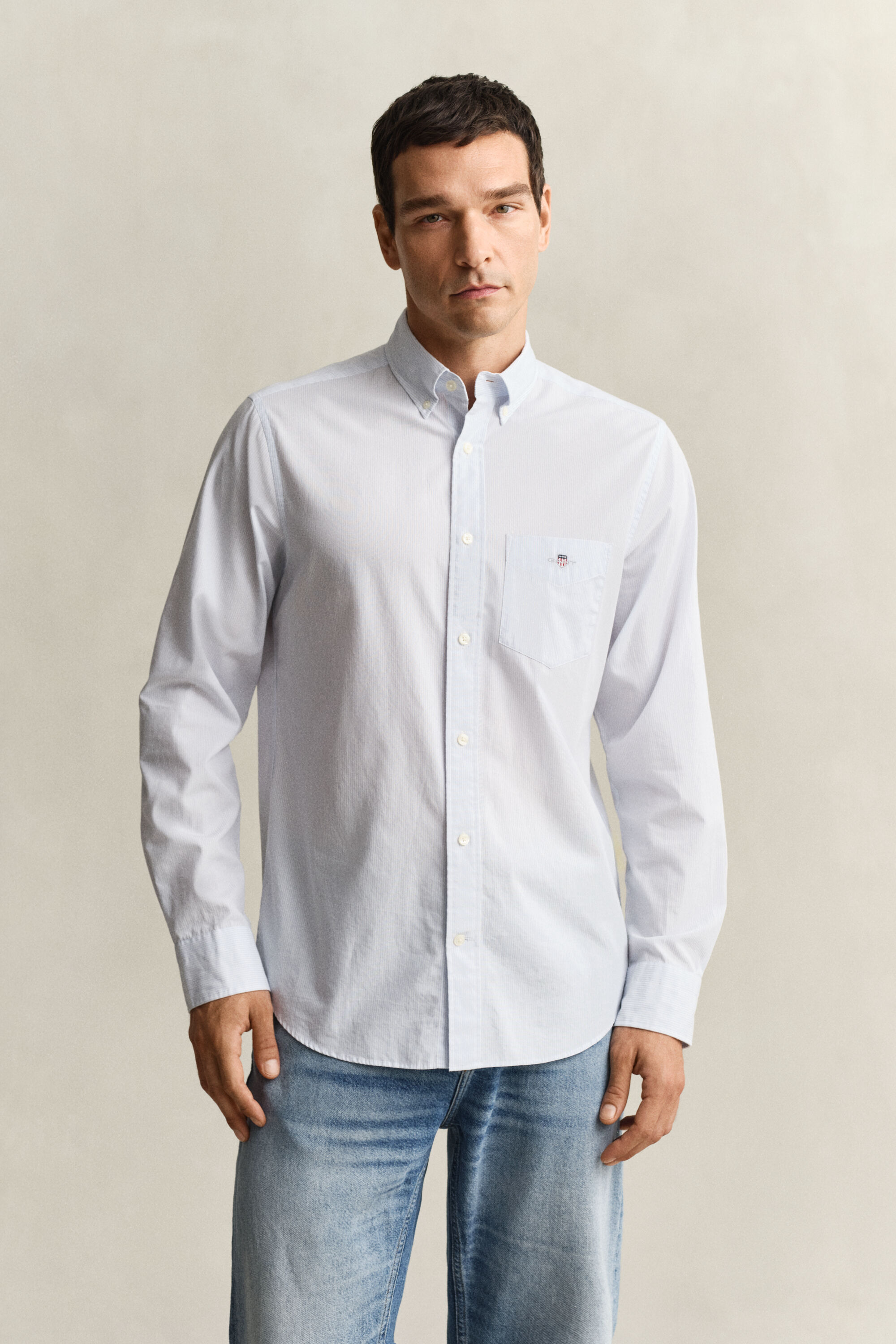 Bankerstribet klassisk poplin-skjorte