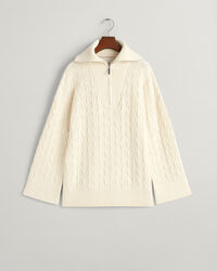 Sildebensmønstret sweater med halv lynlås