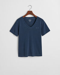 Sunfaded T-shirt med V-hals