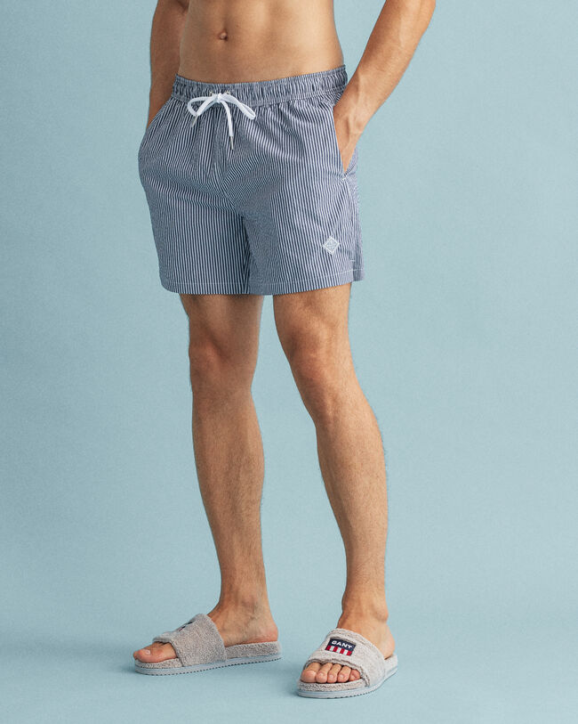 Classic fit seersucker badeshorts