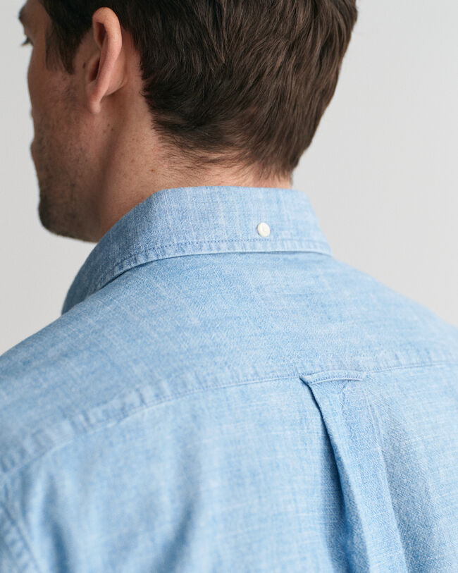 Regular fit indigo chambray skjorte