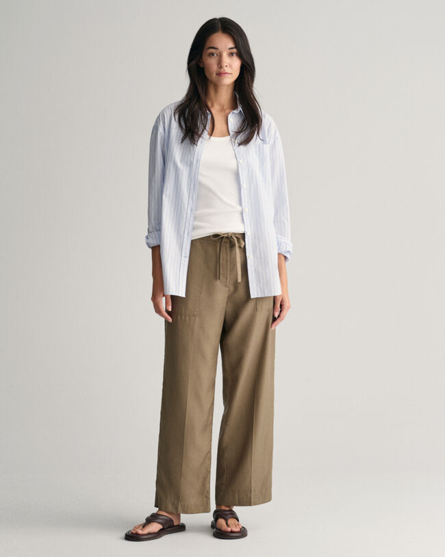 Relaxed Fit Tie Waist Pants