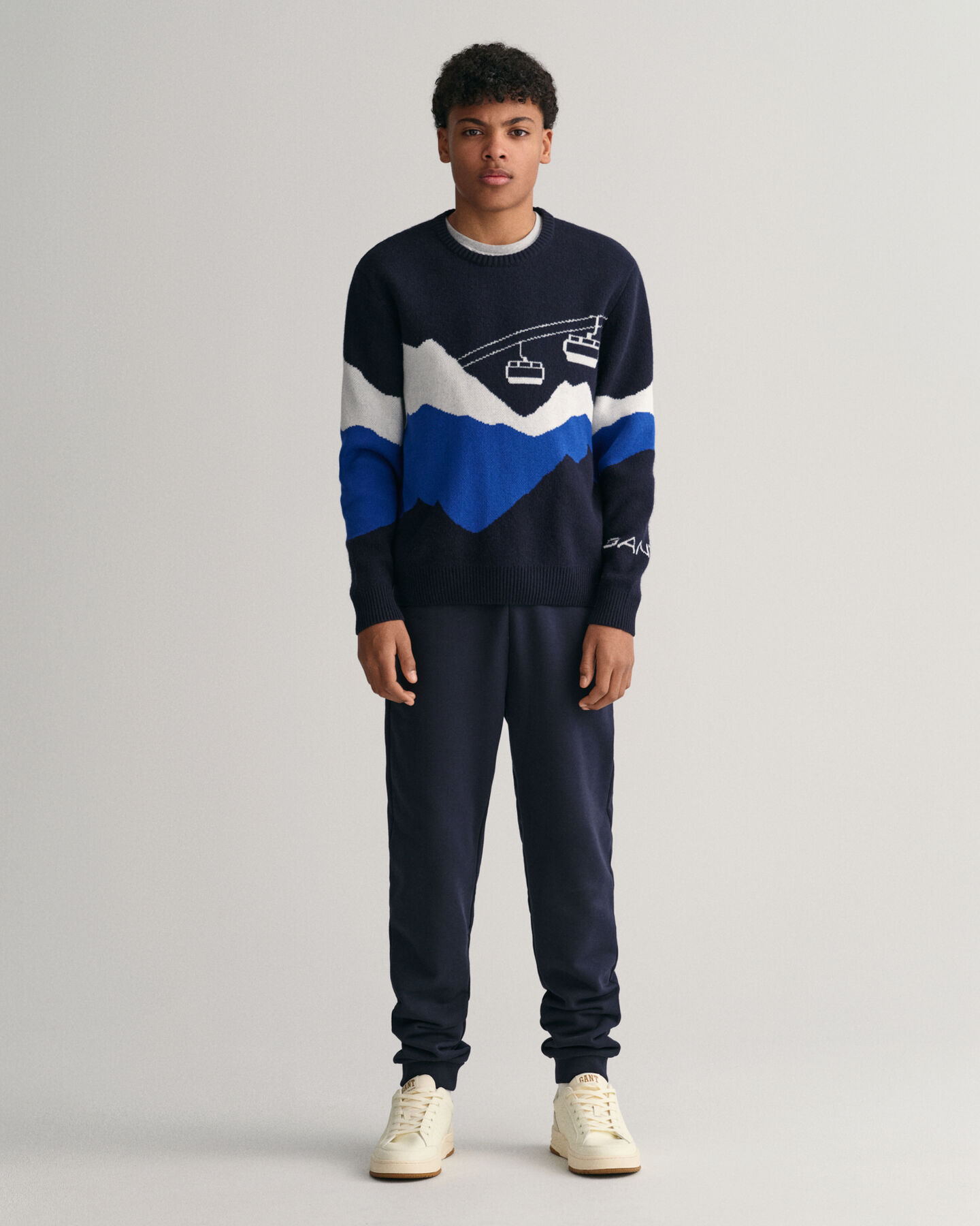 Teens Alpine jacquard crewneck sweater