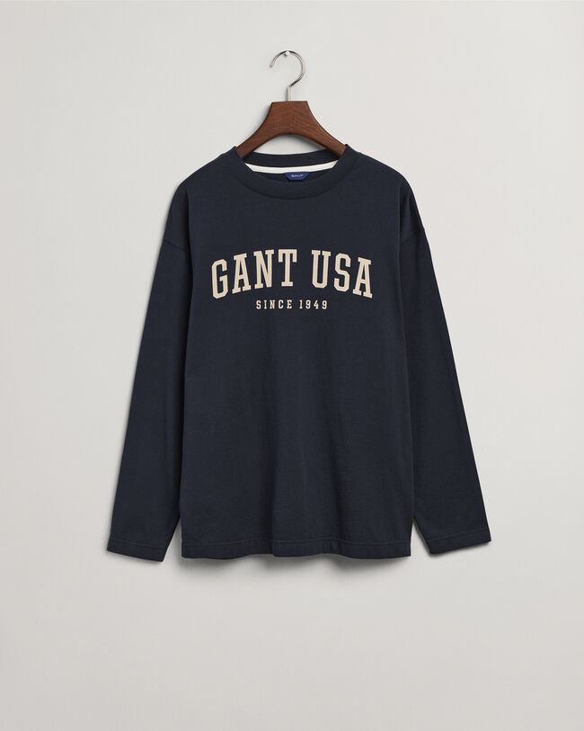 USA Graphic lang&aelig;rmet T-shirt