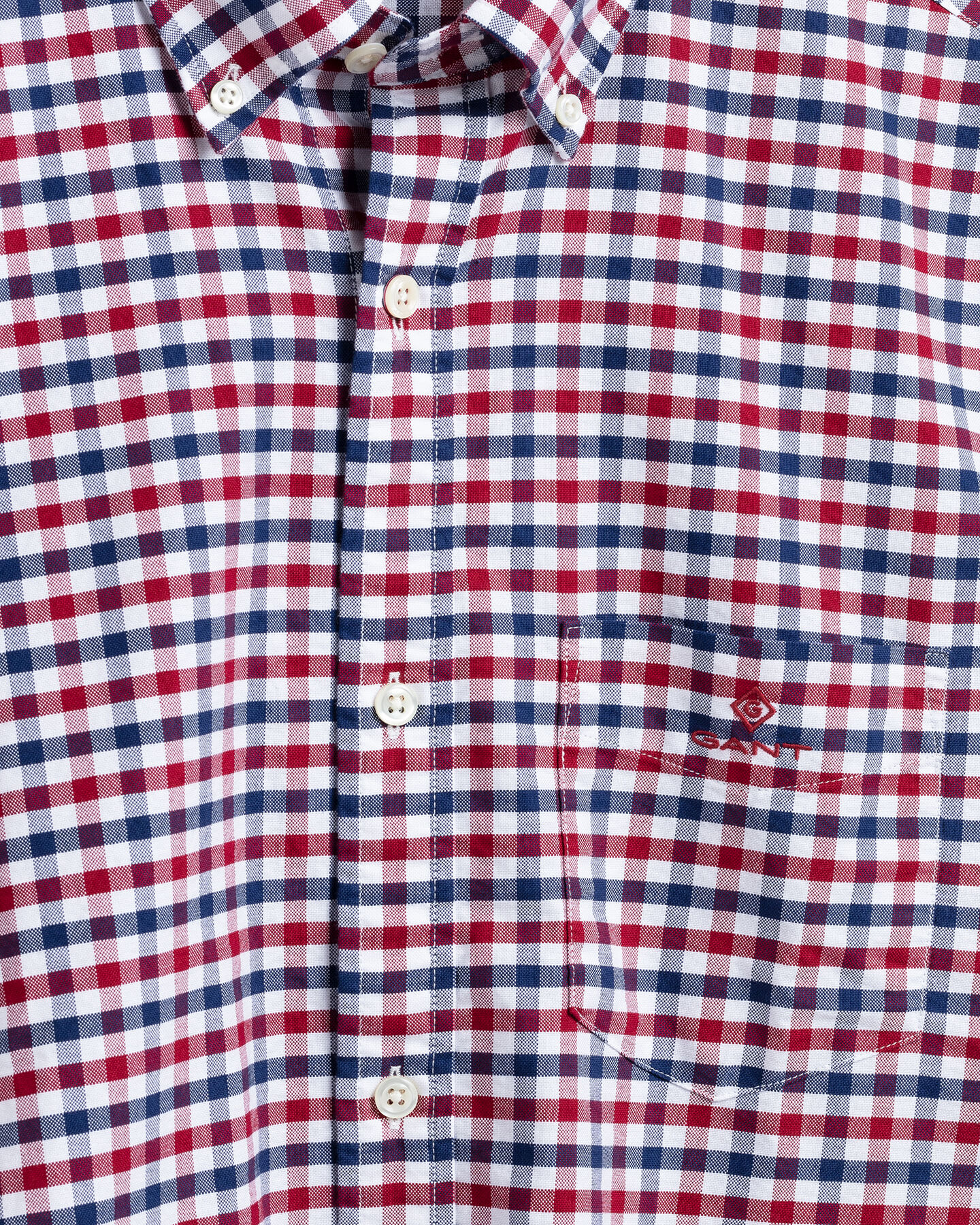 Regular fit 2-farvet gingham Oxford-skjorte