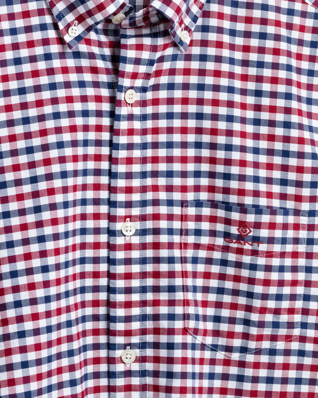 Regular fit 2-farvet gingham Oxford-skjorte