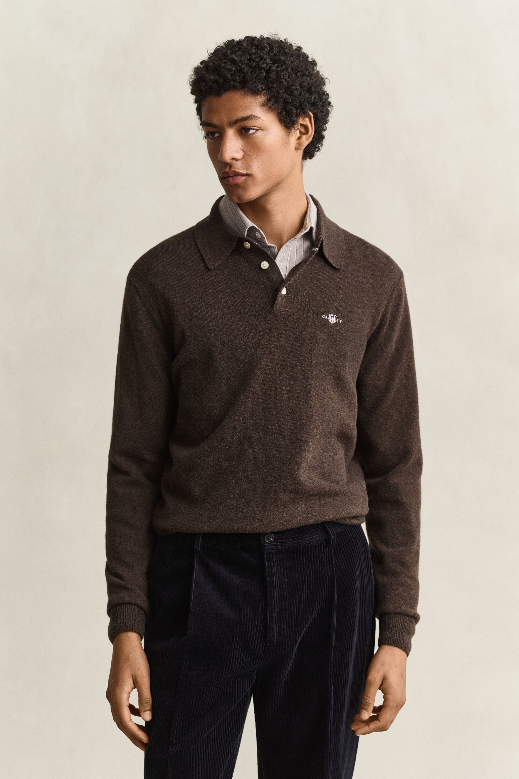 Polosweater af ekstra fin lammeuld