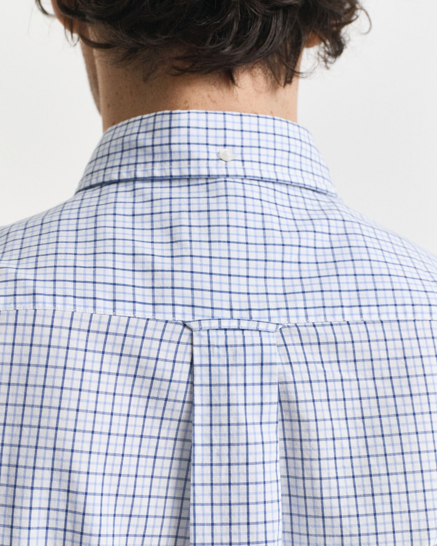 Regular fit klassisk poplin-skjorte med mikrotern