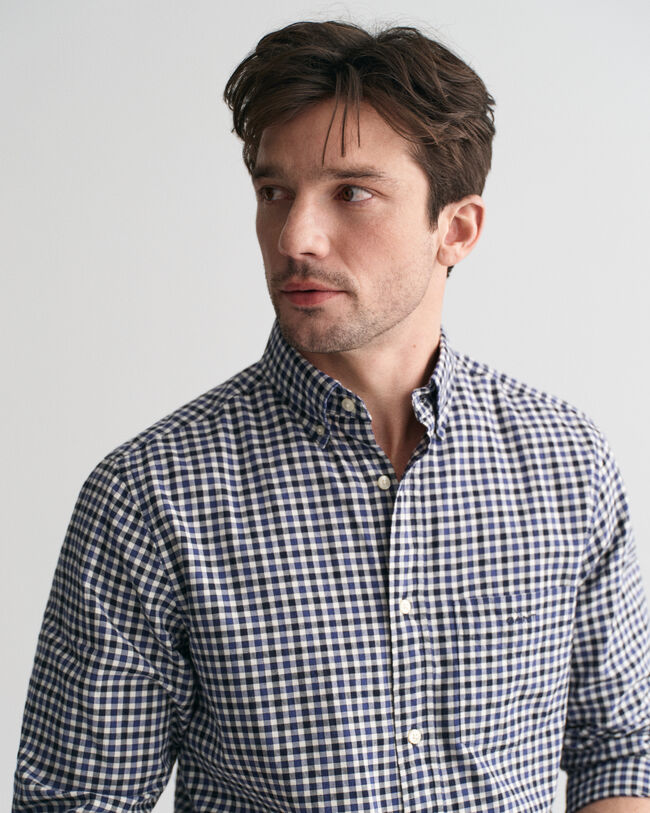 Regular fit let gingham skjorte af twill