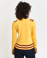 Crewneck sweater med detaljer i kontrastfarver