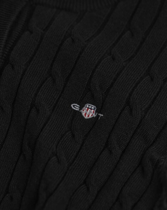 Cardigan af strækbomuld med kabelstrik