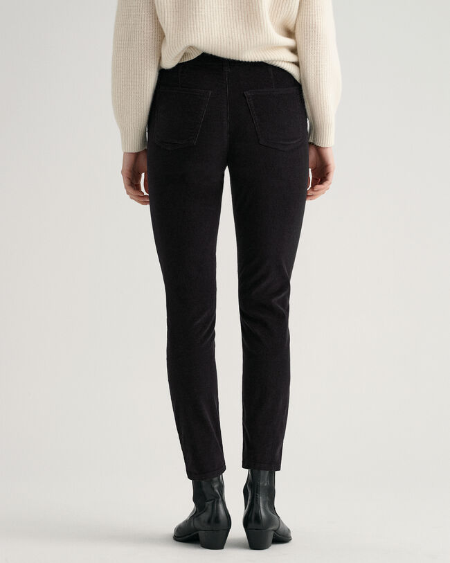 Farla Slim fit korte jeans i jernbanefl&oslash;jl