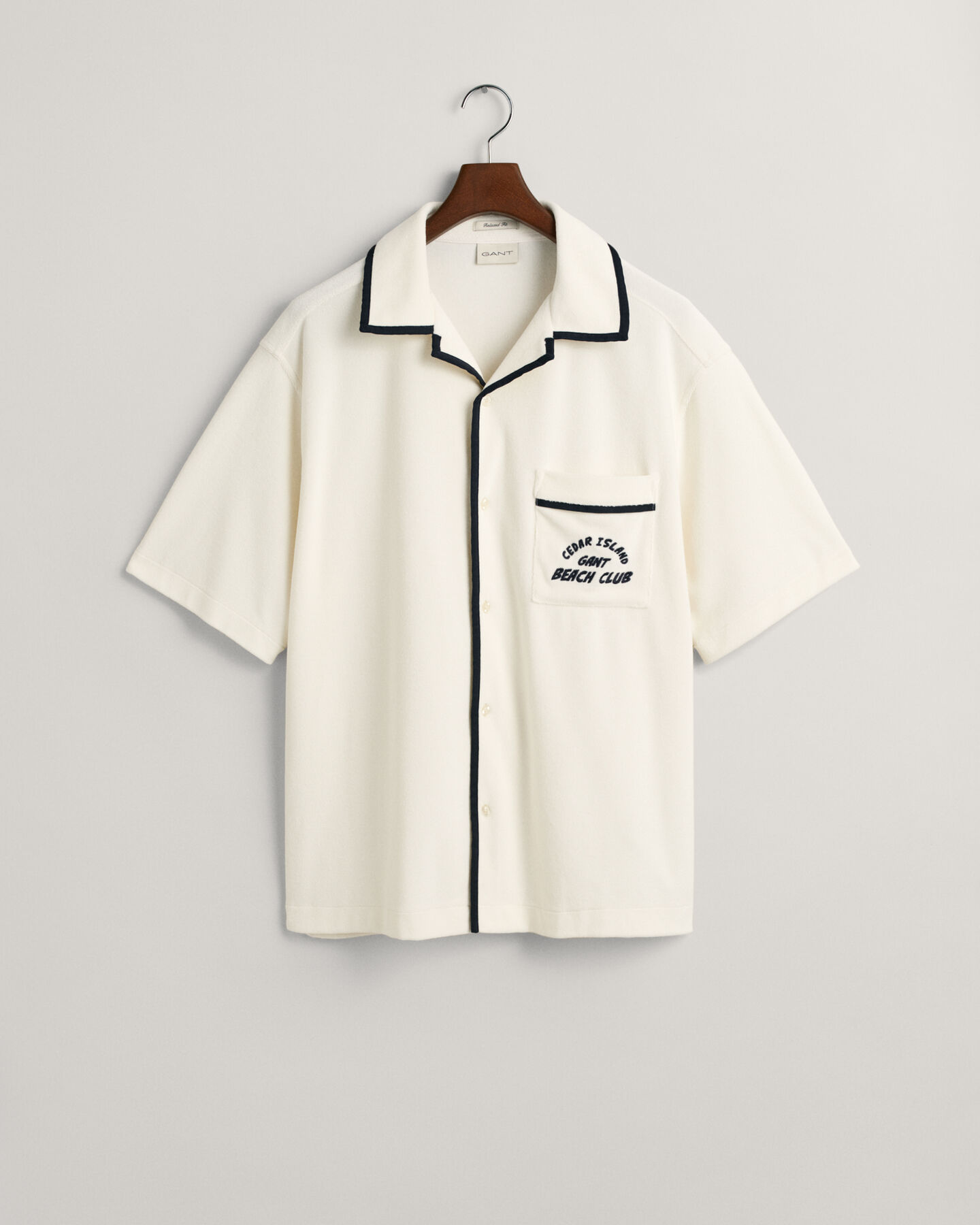 Relaxed fit Terry Cloth skjorte med korte ærmer