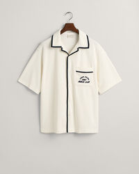 Relaxed fit Terry Cloth skjorte med korte ærmer