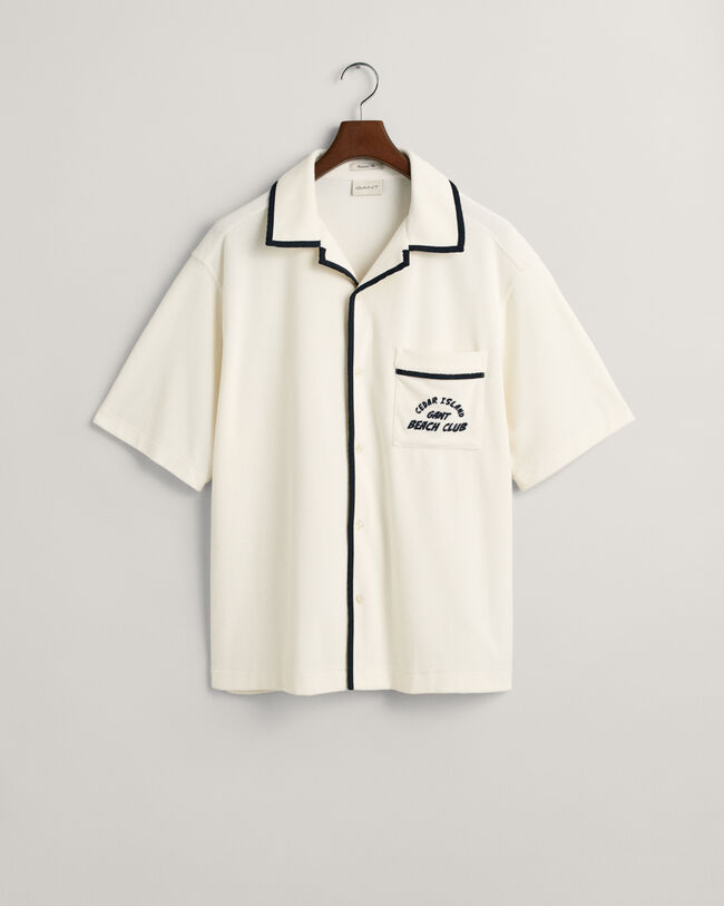 Relaxed fit Terry Cloth skjorte med korte ærmer