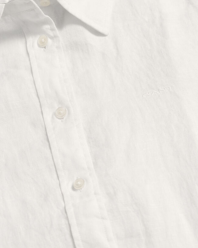 Regular fit skjorte af hør-chambray