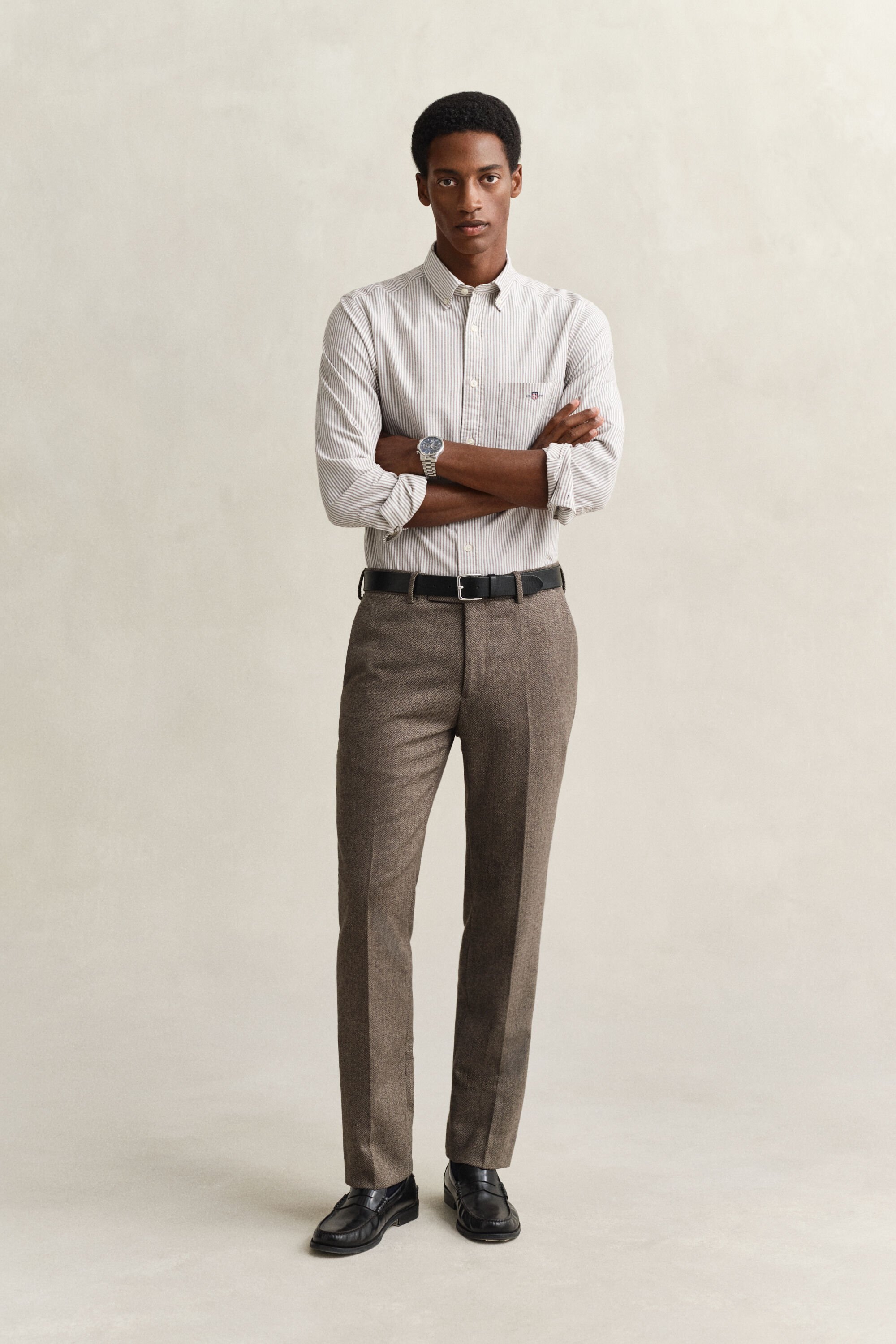 Klassisk Oxford skjorte med bankerstriber