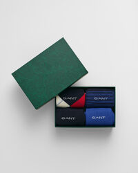 4-Pack Argyle stribede ensfarvede sokker i gave&aelig;ske