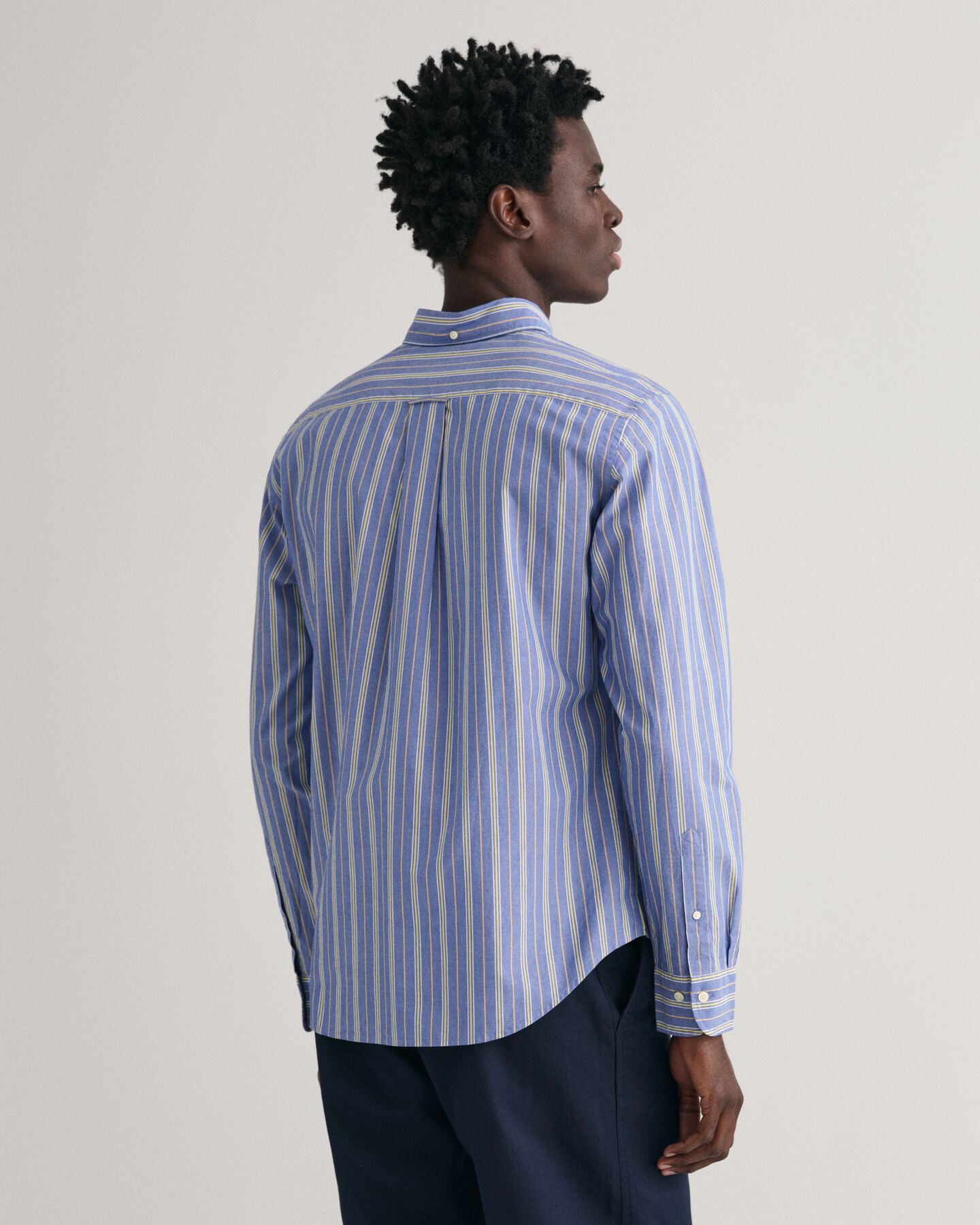 Regular fit poplin skjorte med striber