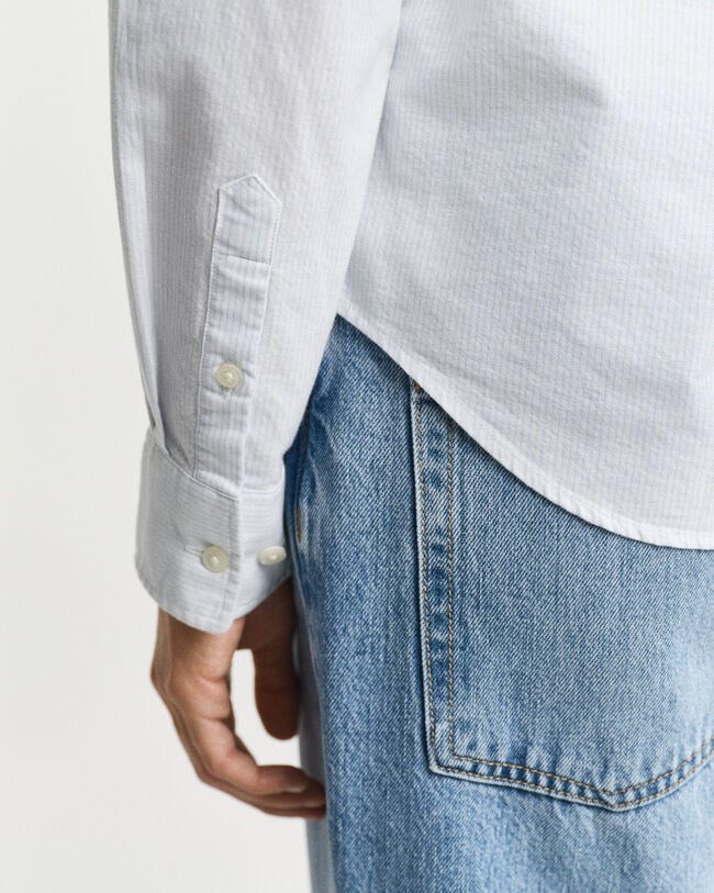 Regular fit klassisk stribet Oxford-skjorte