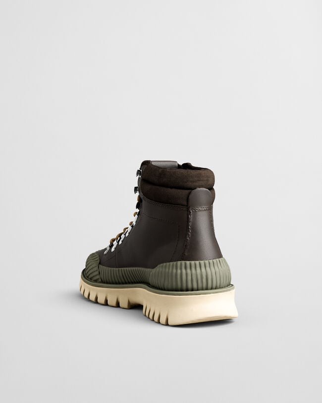 Nebrada mellemhøje læderstøvler