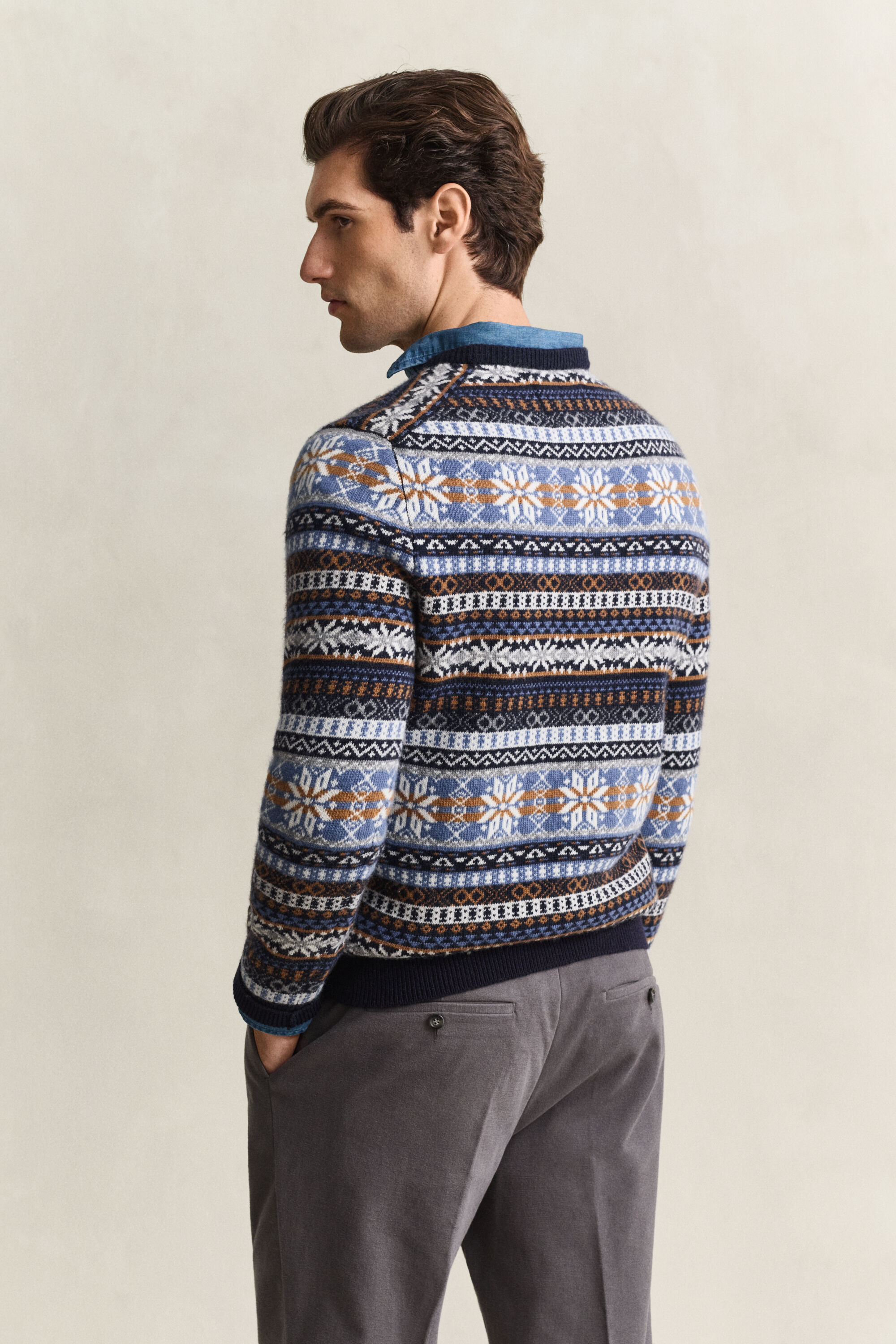 Fair Isle sweater med crewneck