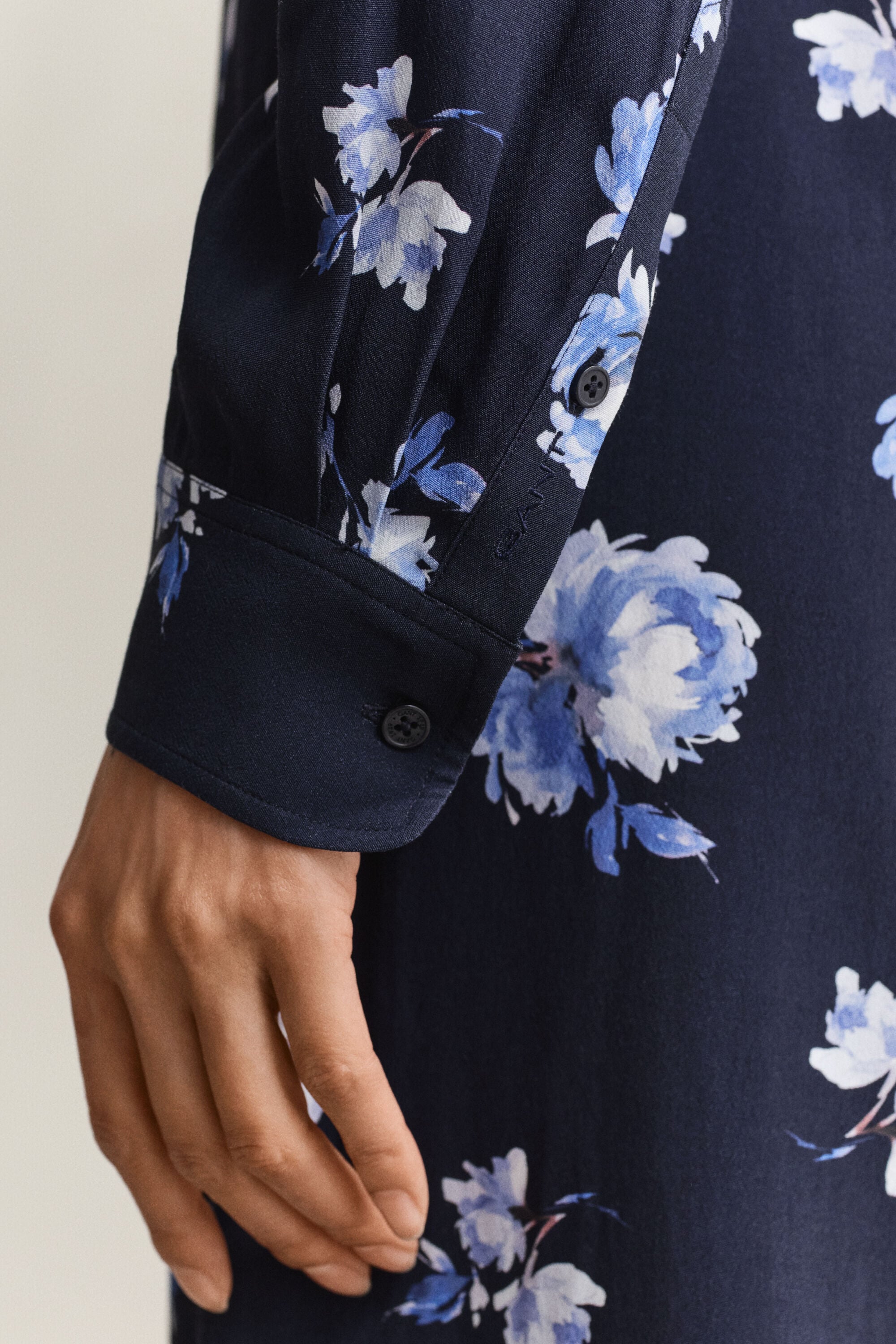 Skjortekjole med blomstertryk