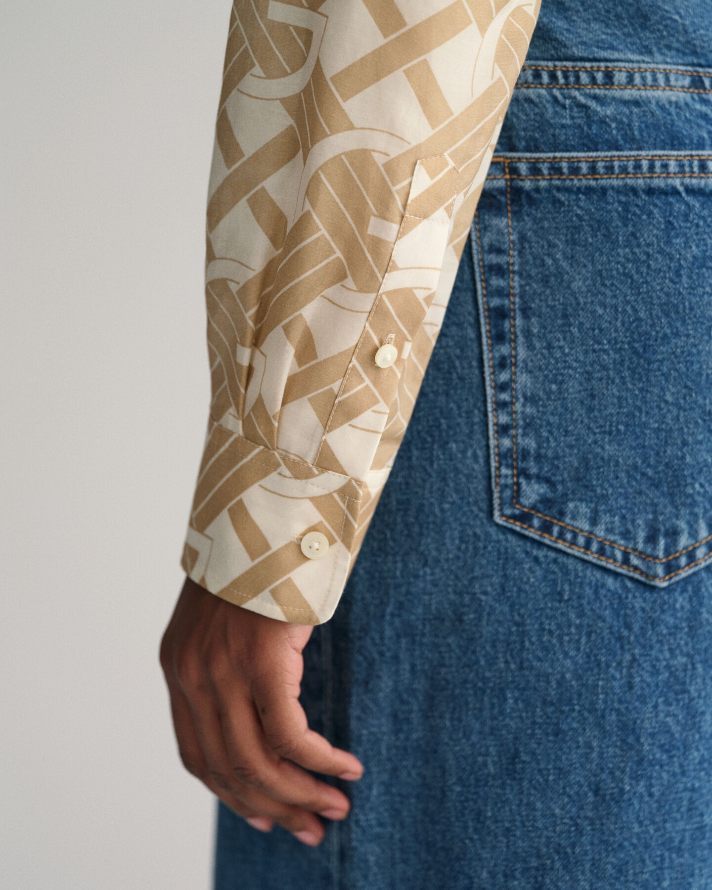 Regular fit G Patterned skjorte af bomuld og silke