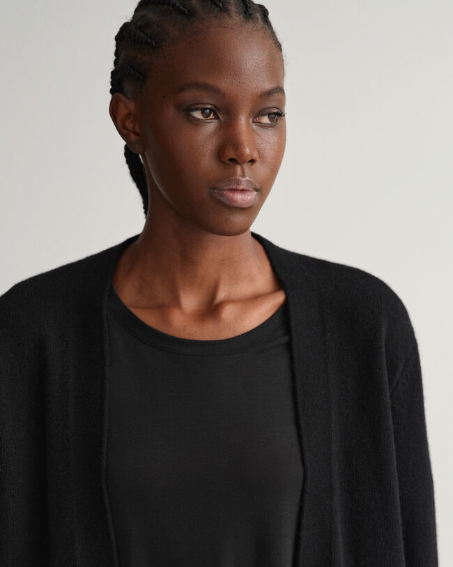 Lang cardigan af uld