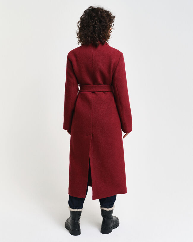 Slå om-frakke med tekstur