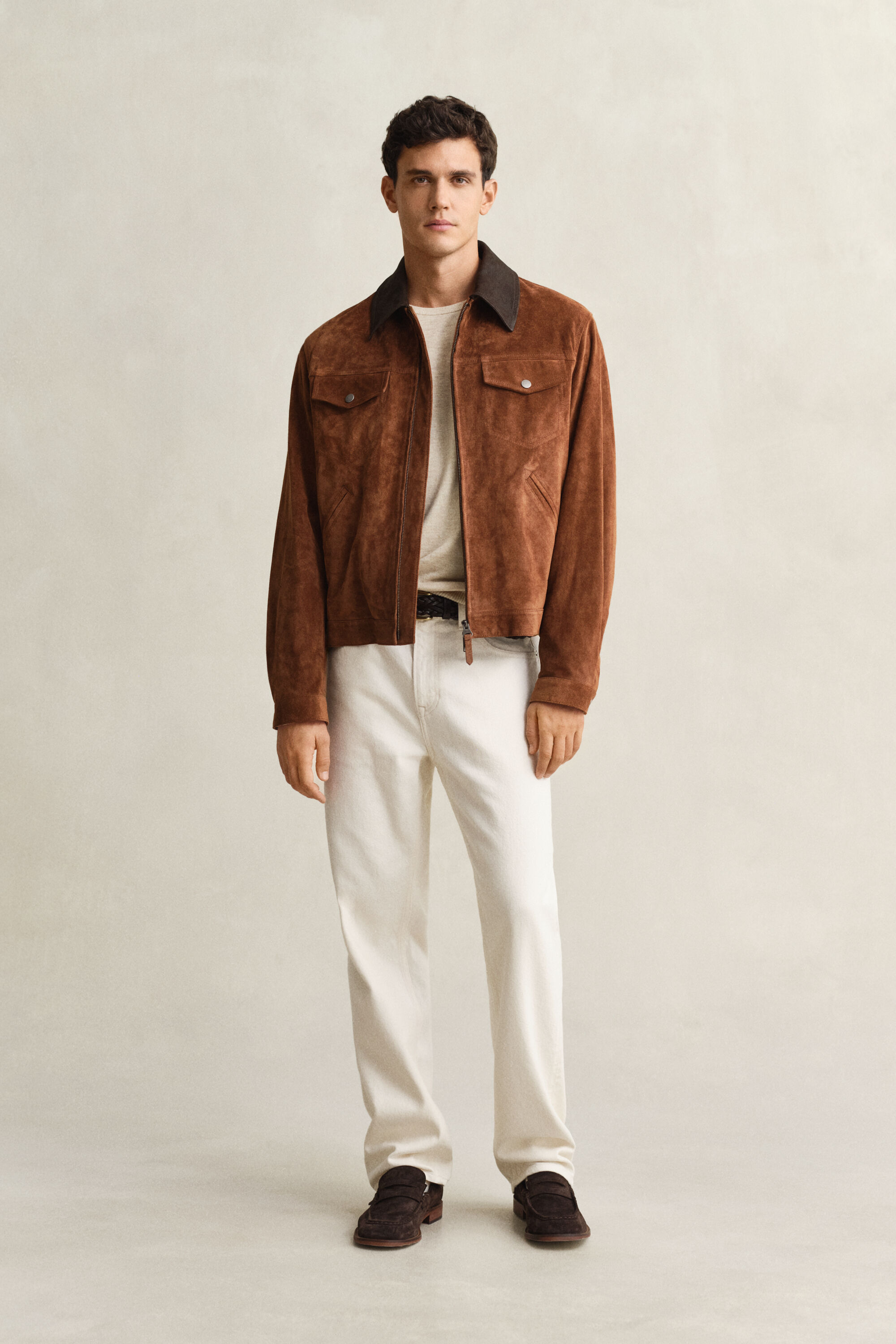 Sweater i nopret bomuldsblanding