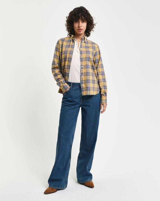 Regular fit ternet flannelskjorte