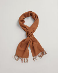 Ensfarvet uldhalstørklæde