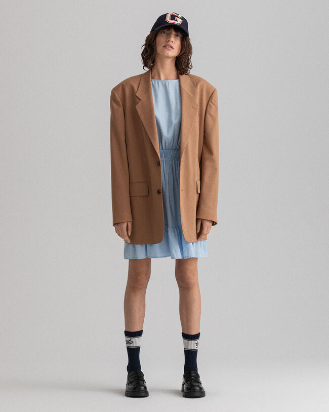 Flounce kjole med pufærmer