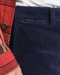 Regular fit bukser i jernbanefløjl