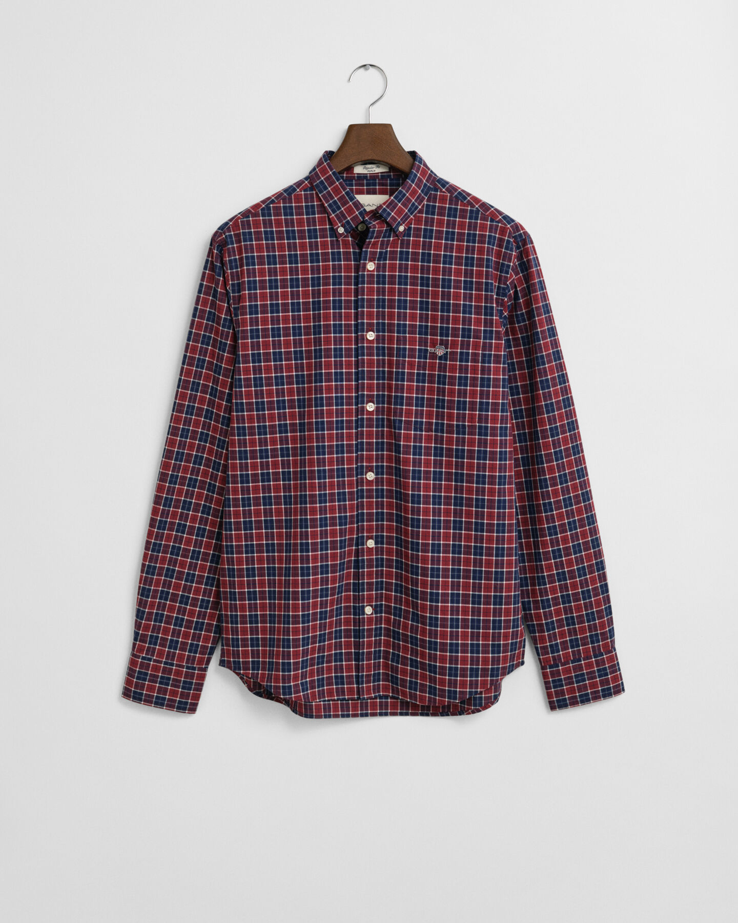 Regular fit klassisk poplin-skjorte med tern