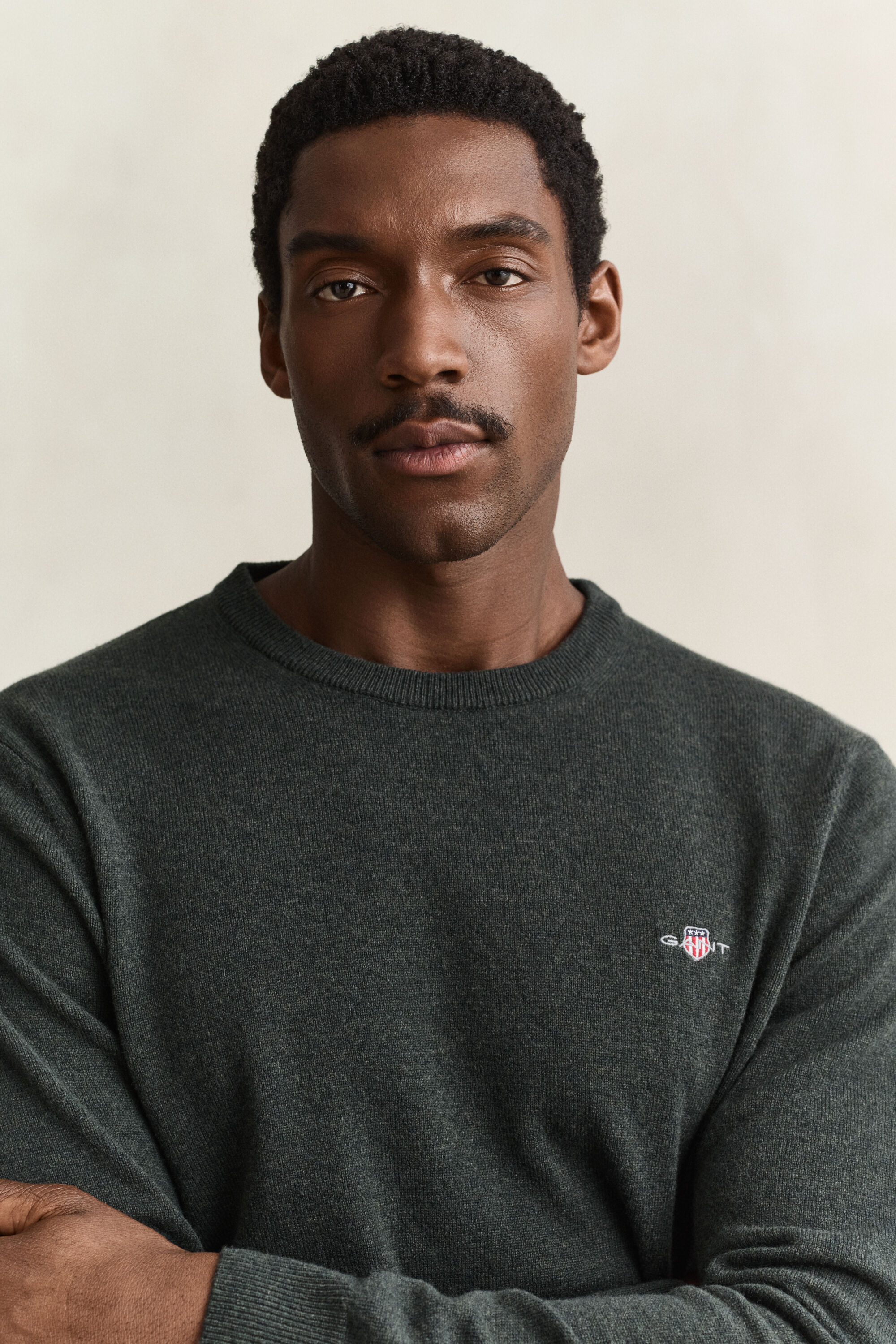 Crewneck sweater i lammeuld
