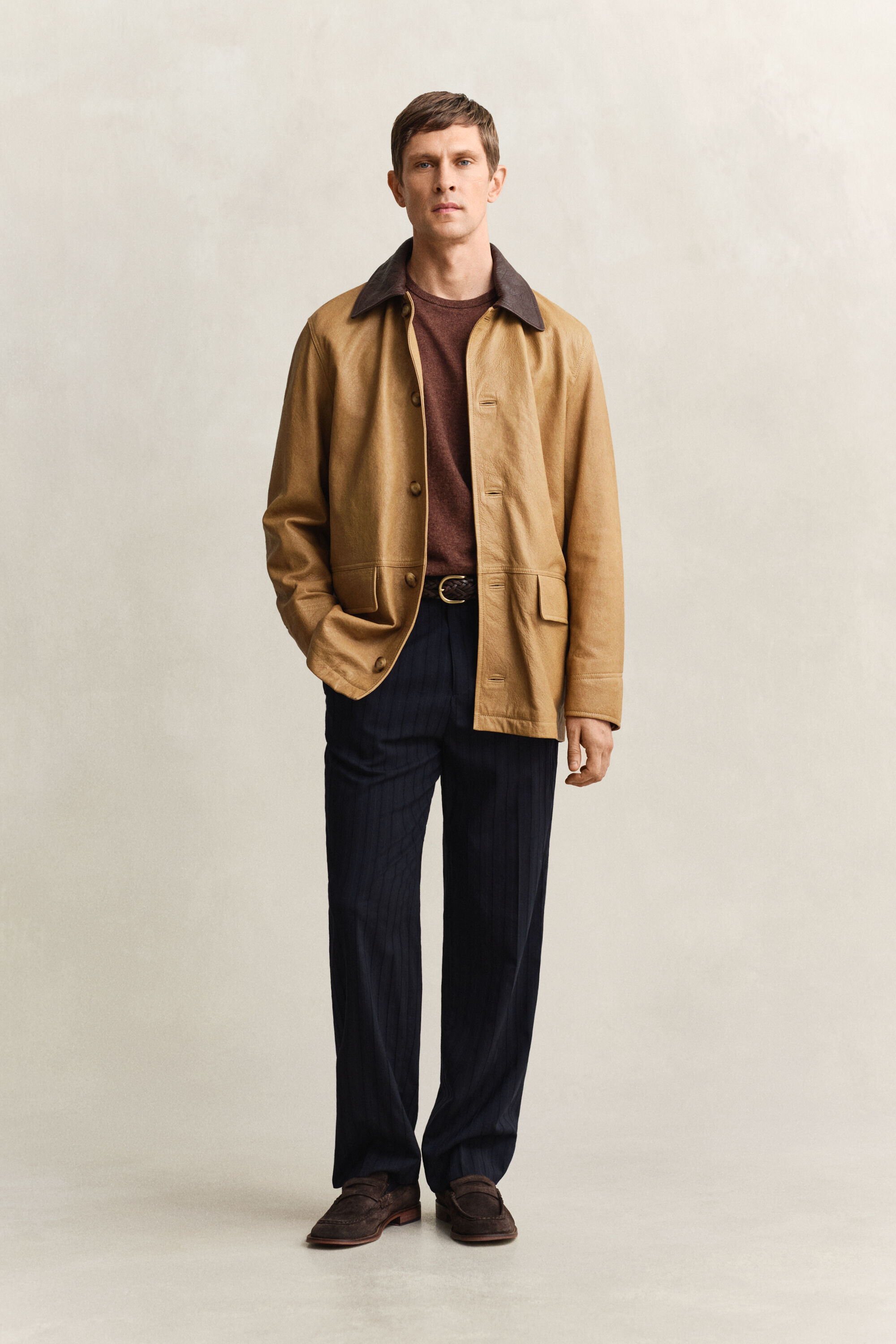 Sweater i nopret bomuldsblanding