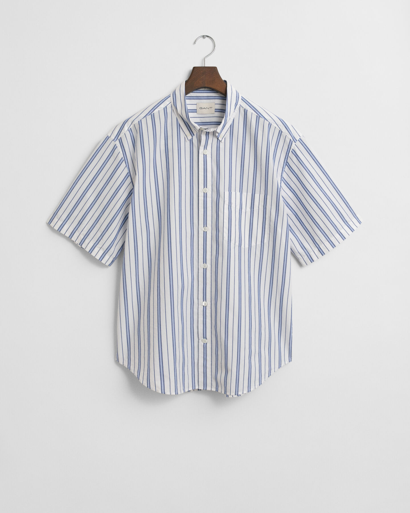 Relaxed fit Heritage poplin skjorte med korte &aelig;rmer