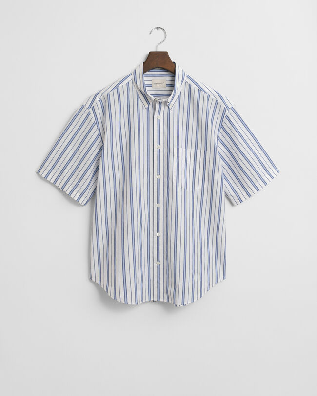 Relaxed fit Heritage poplin skjorte med korte &aelig;rmer