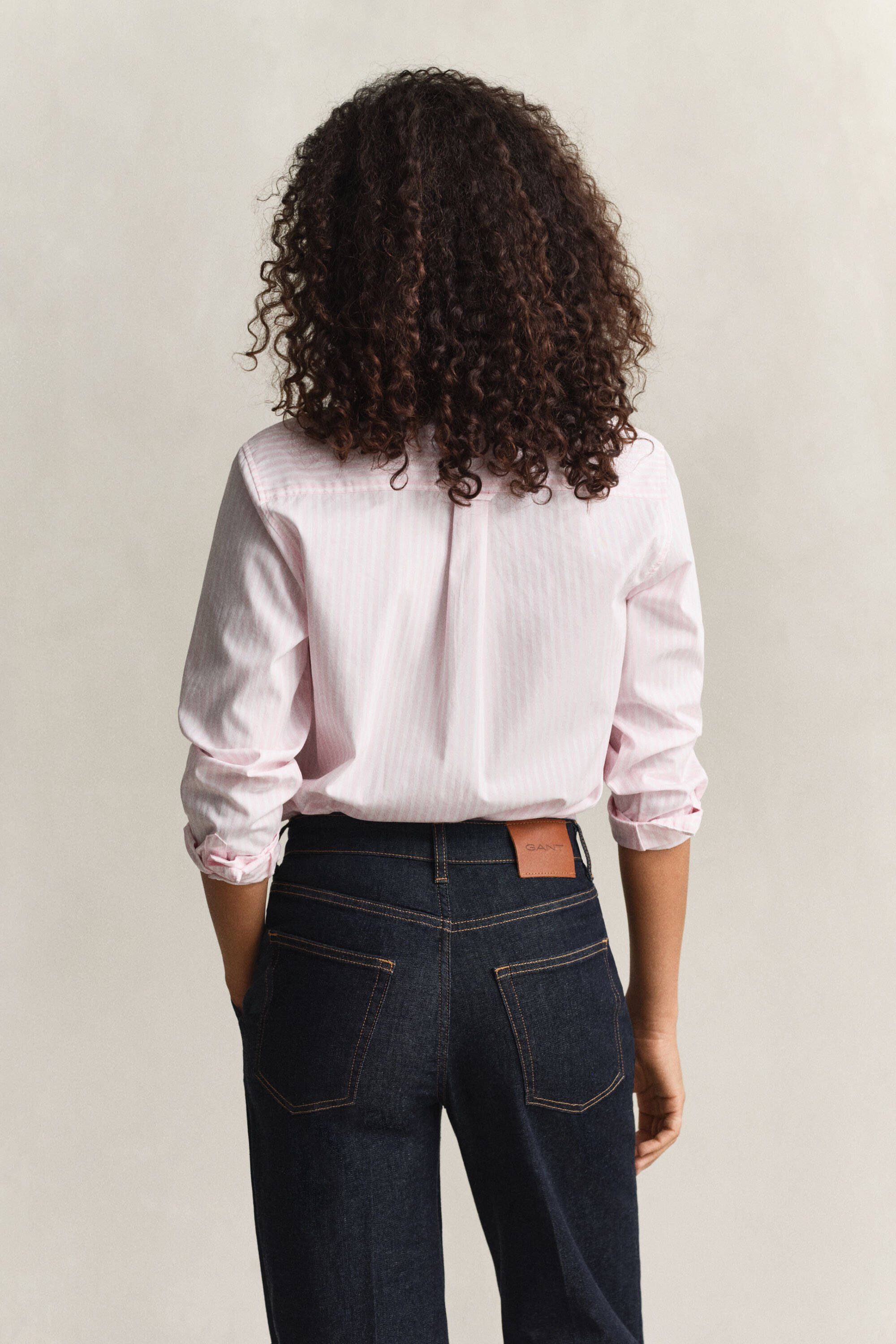 Regular fit klassisk stribet poplin-skjorte