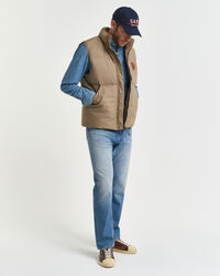 Puffervest med mellemlag af dun