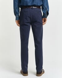 Slim fit bomuldsbukser med sildebensmønster