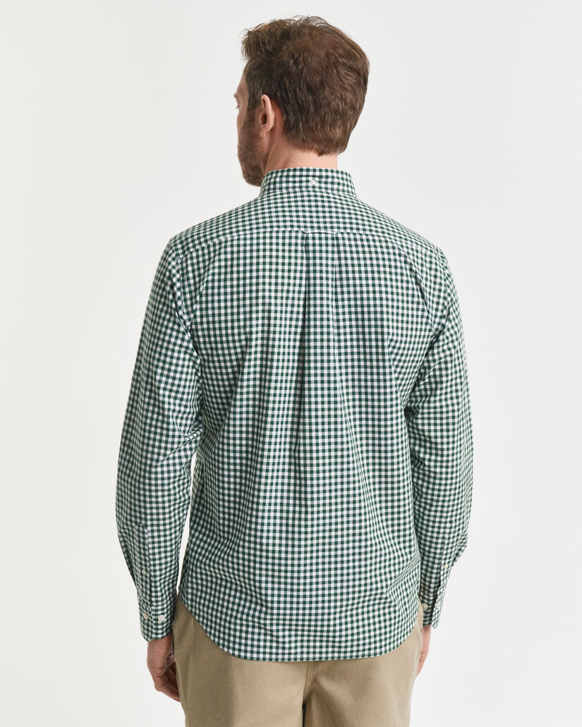 Regular fit klassisk gingham poplin-skjorte