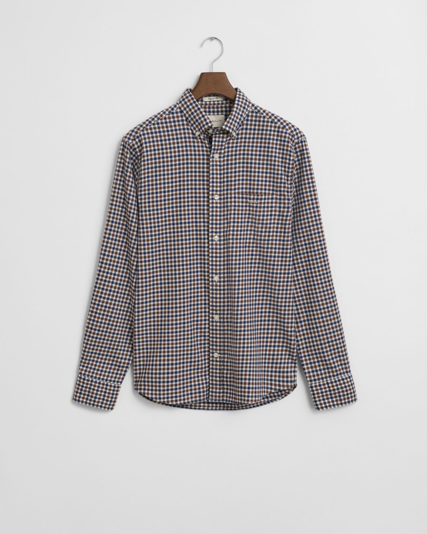 Regular fit gingham skjorte af twill