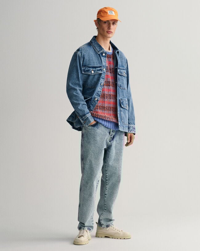 Tekstureret flerfarvet crewneck sweater